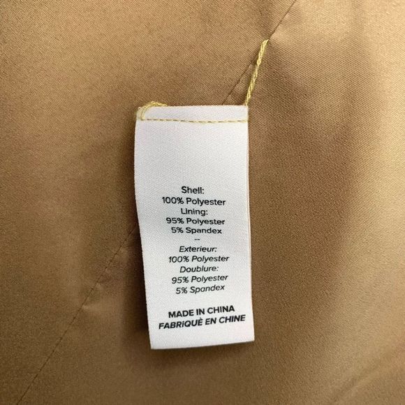 Cinq a Sept Satin Kylie Blazer Size 2 Small Metallic Gold Notched Lapel - Picture 12 of 12